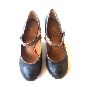 Nicole rounded toe Mary Jane wedge